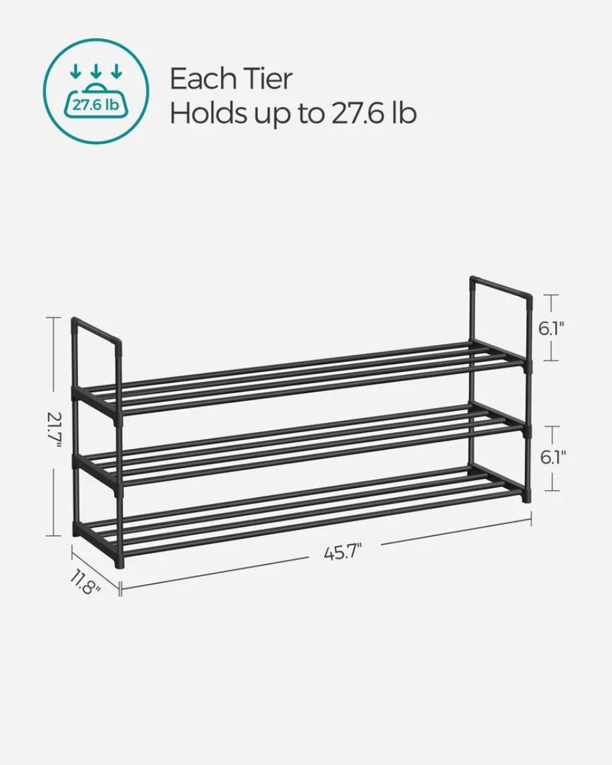 2/3/4/10 Tier Metal Shoe Rack, 36.2/46.1/17.7 Inch Organizer