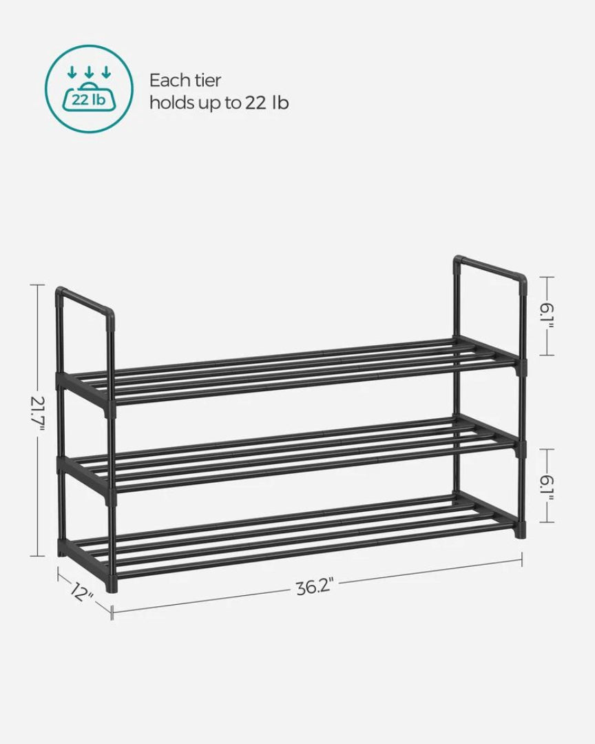 2/3/4/10 Tier Metal Shoe Rack, 36.2/46.1/17.7 Inch Organizer