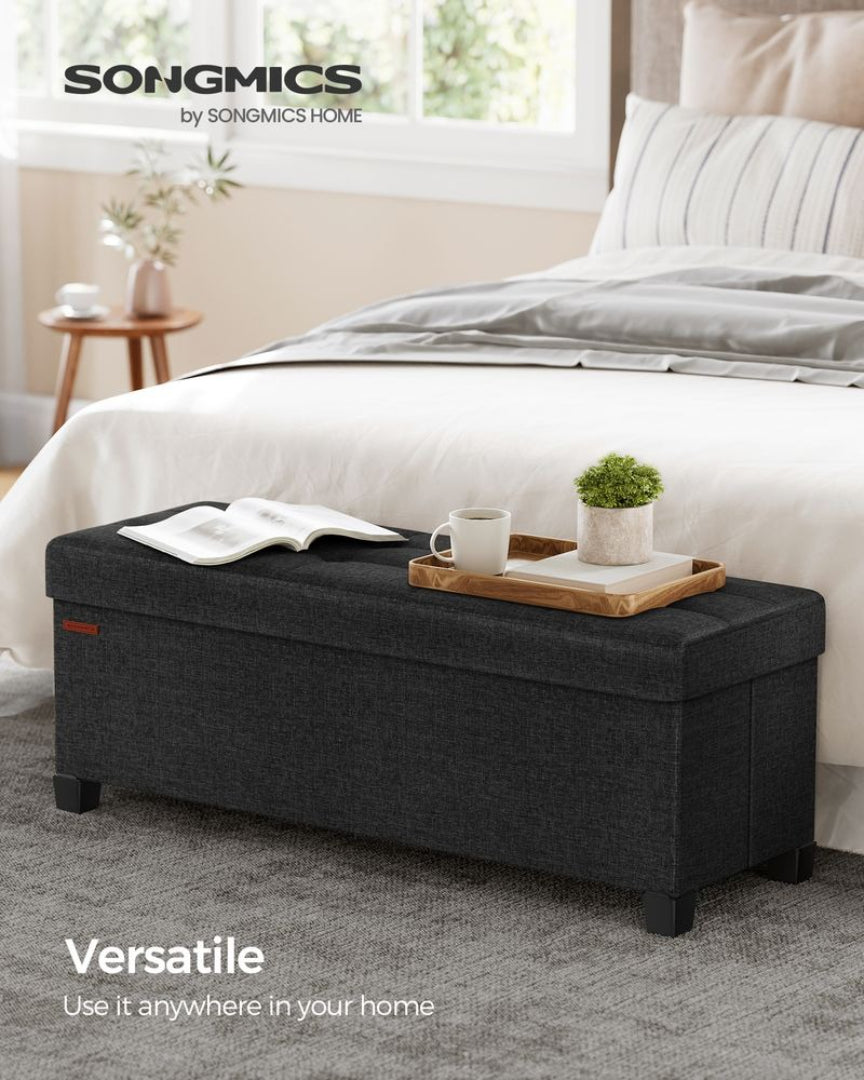 43.3 Inch Storage Ottoman Bench With Lid, Folding Storage Seat