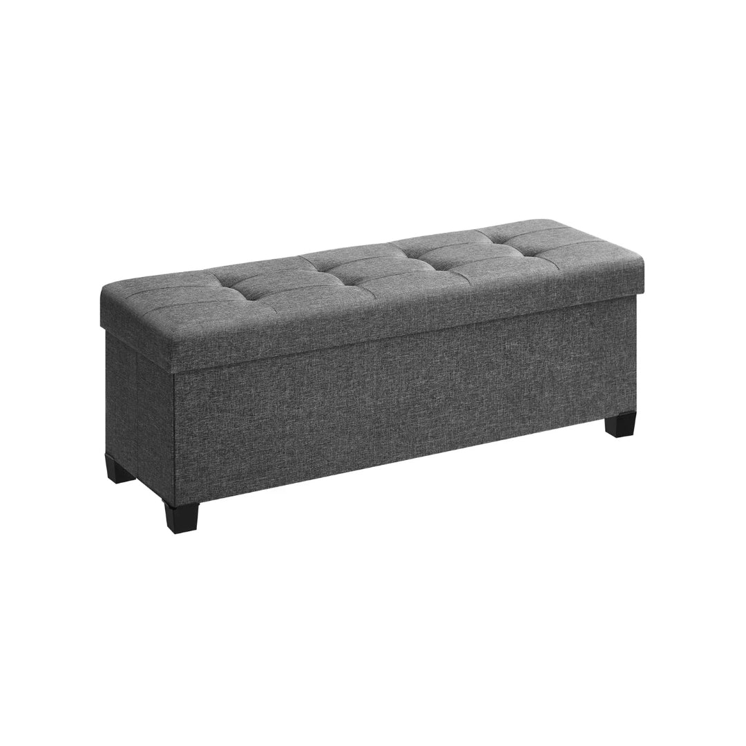 43.3 Inch Storage Ottoman Bench With Lid, Folding Storage Seat
