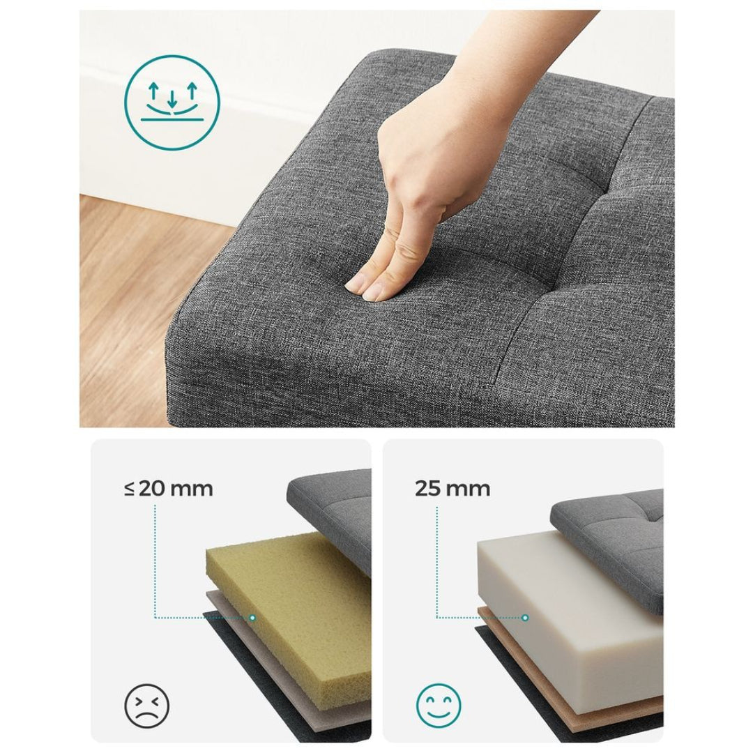 43.3 Inch Storage Ottoman Bench With Lid, Folding Storage Seat