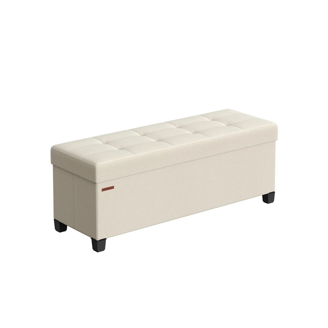 43.3 Inch Storage Ottoman Bench With Lid, Folding Storage Seat