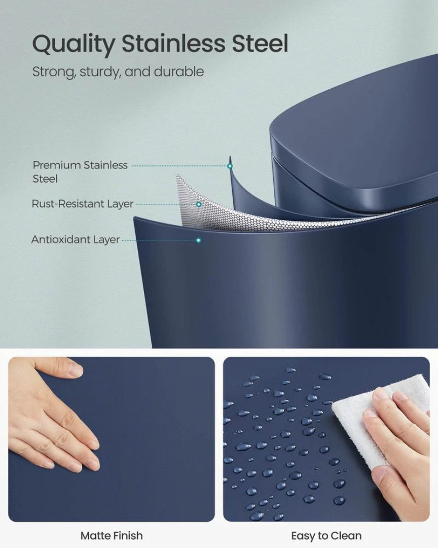 13-Gallon Stainless Steel Step Trash Can with Soft-Close Lid