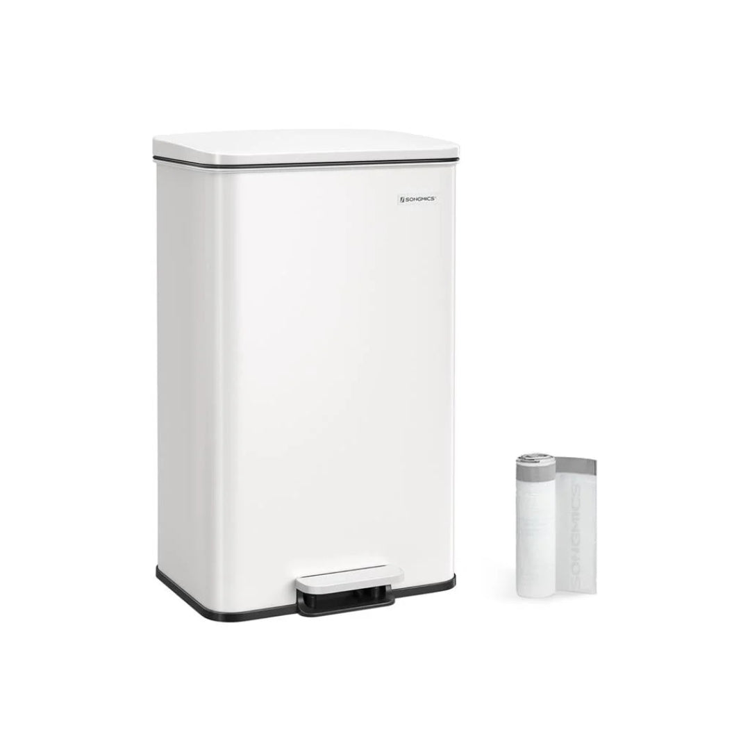 10.5-Gallon Stainless Steel Kitchen Trash Can with Soft-Close Lid