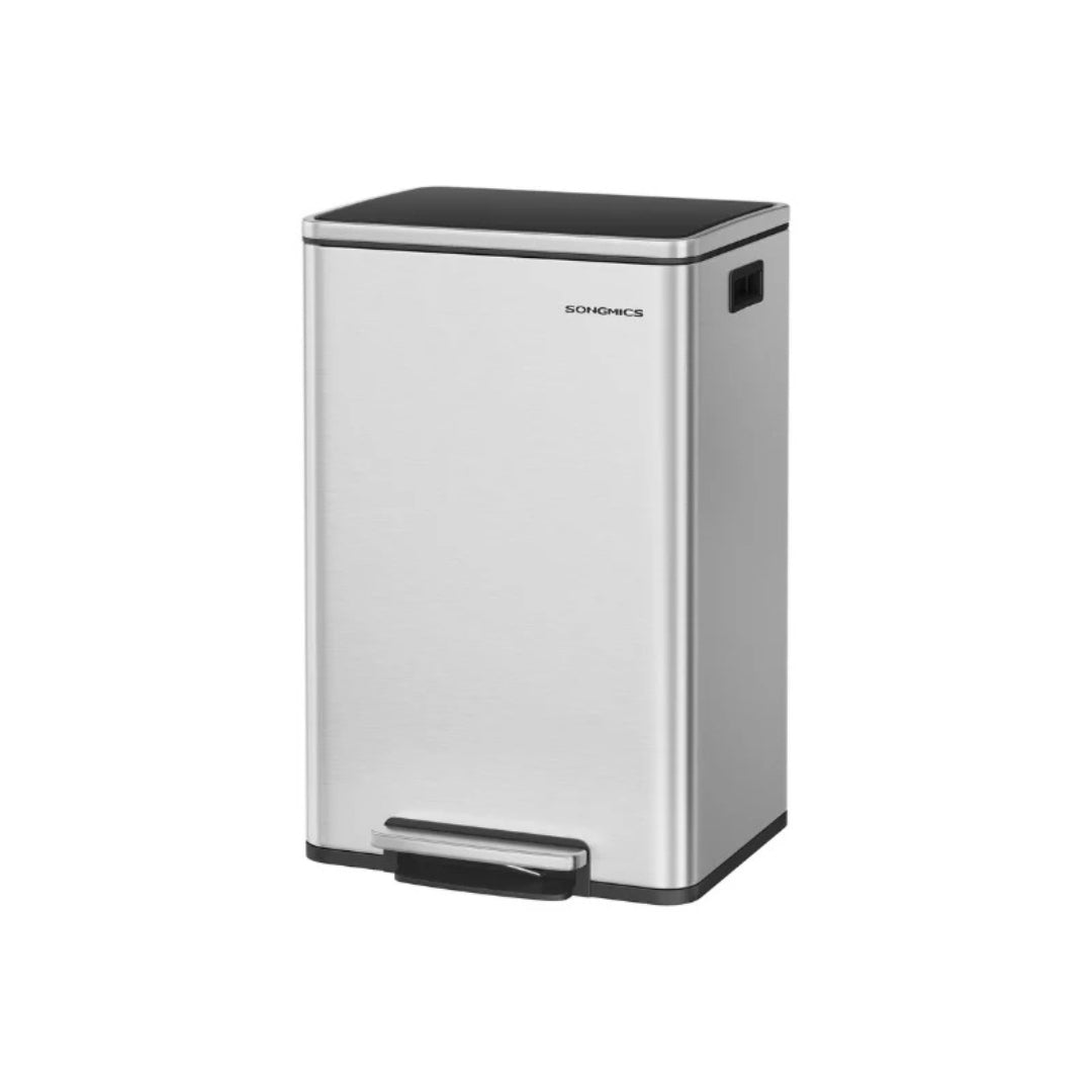 13-Gallon Stainless Steel Trash Can with Soft-Close Lid and Pedal