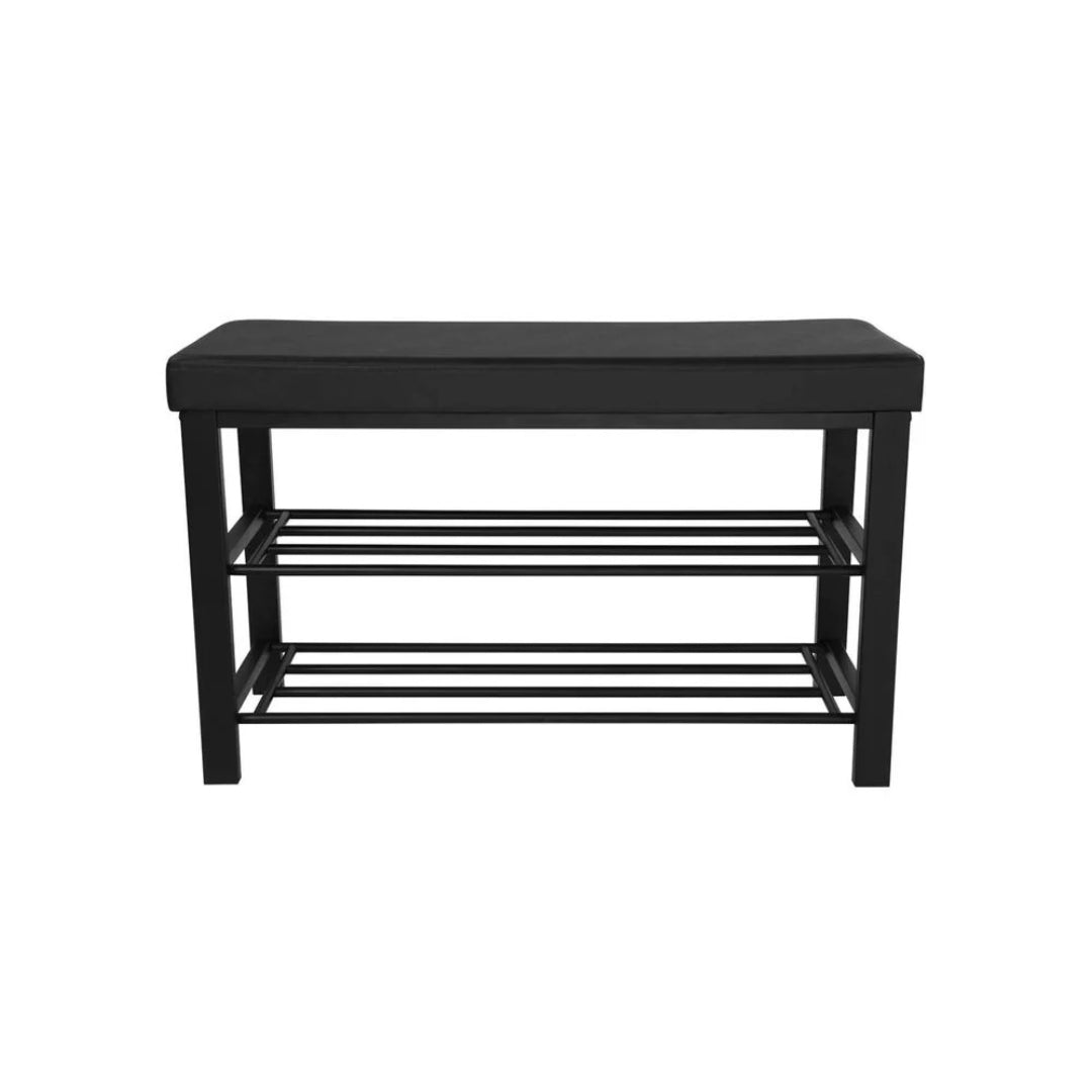 3 Tier Shoe Bench With Cushion & Storage Shelves Entryway Unit