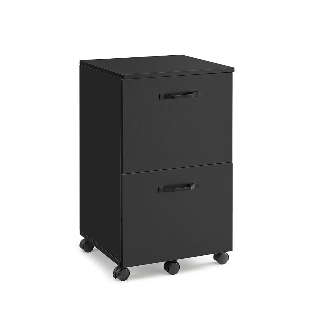 2 Drawer Rolling File Cabinet With Lockable Wheels, 27.6 Inch Unit