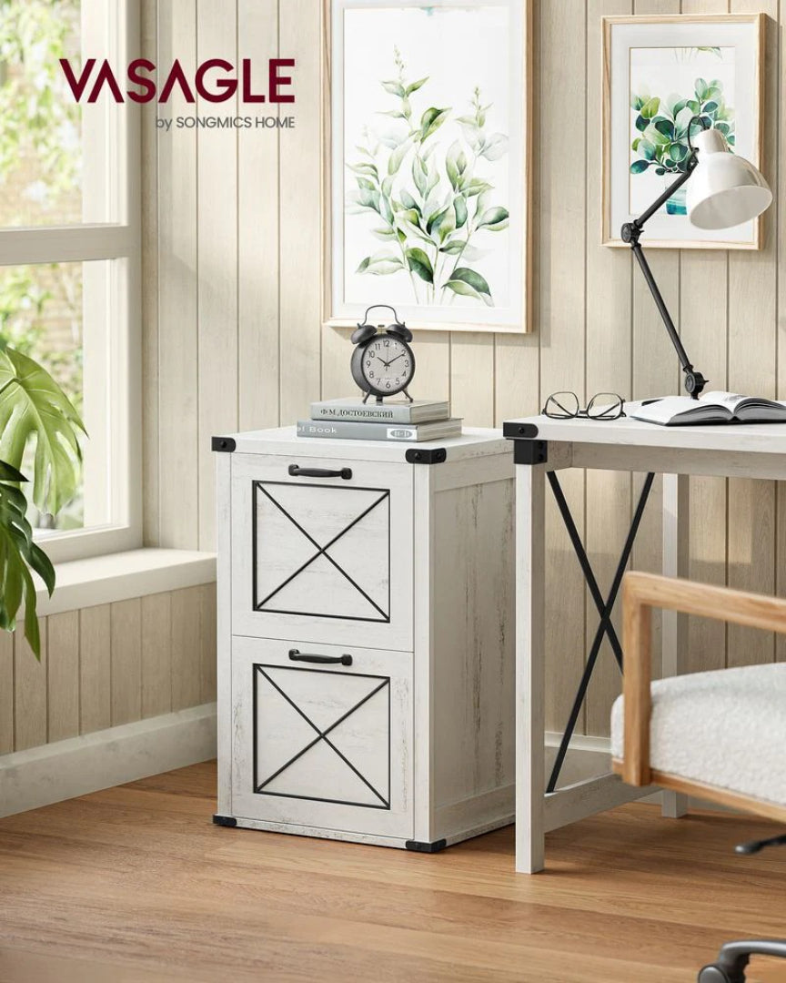 2 Drawer File Cabinet For A4 Files, Farmhouse Office Storage Unit