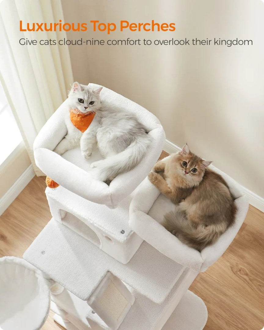 Cat Tree 66.1in Multi Level Cat Tower With Perches Caves Hammock