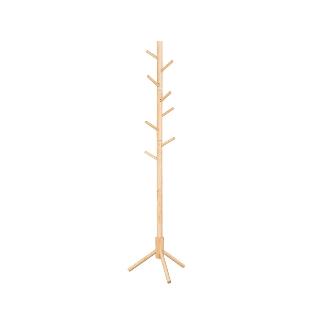 Solid Wood Coat Rack With 8 Hooks, 68.9 Inch Freestanding Stand