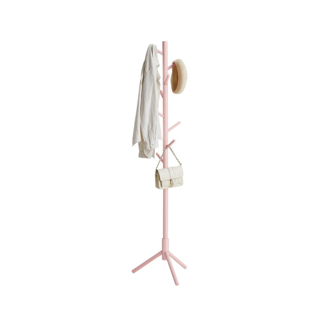 Solid Wood Coat Rack With 8 Hooks, 68.9 Inch Freestanding Stand