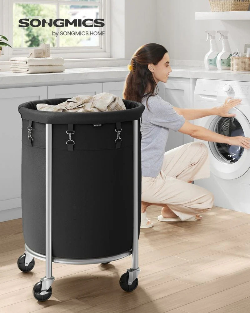 Laundry Basket With Wheels 29 Gallon Removable Bag 28in High