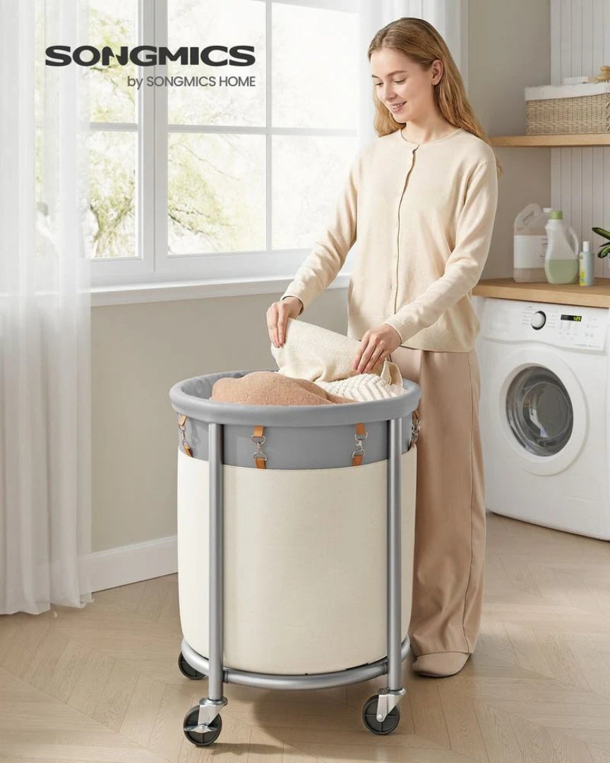 Laundry Basket With Wheels 29 Gallon Removable Bag 28in High