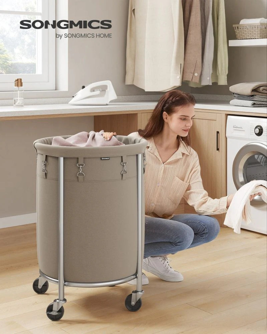 Laundry Basket With Wheels 29 Gallon Removable Bag 28in High