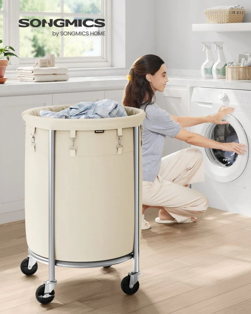 Laundry Basket With Wheels 29 Gallon Removable Bag 28in High
