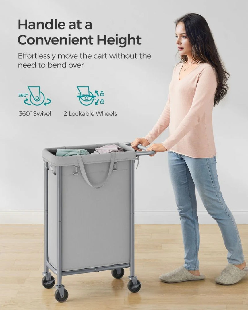 Laundry Basket With Wheels 23.8 Gallon Slim Hamper 31.9in High