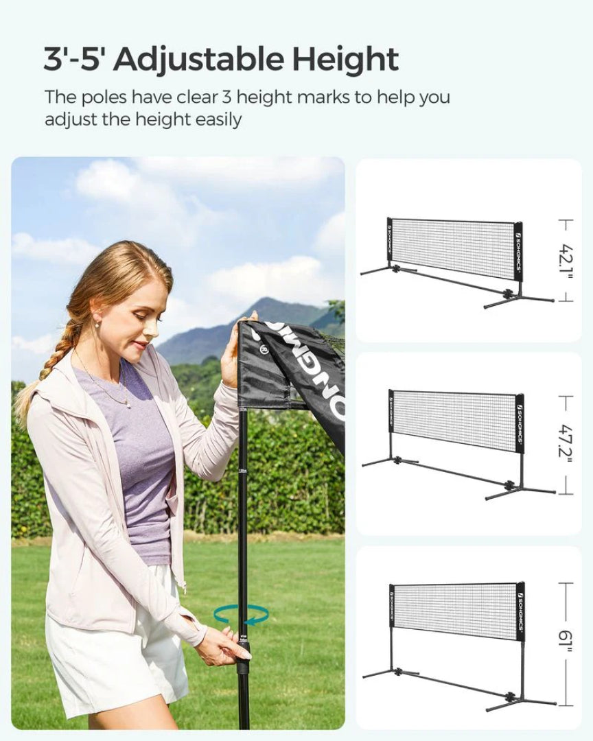 Badminton Net Portable Adjustable Height 35.4-61in Set