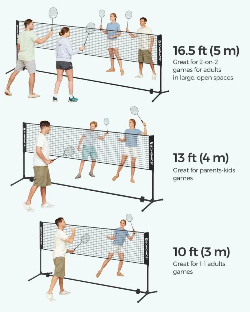 Badminton Net Portable Adjustable Height 35.4-61in Set