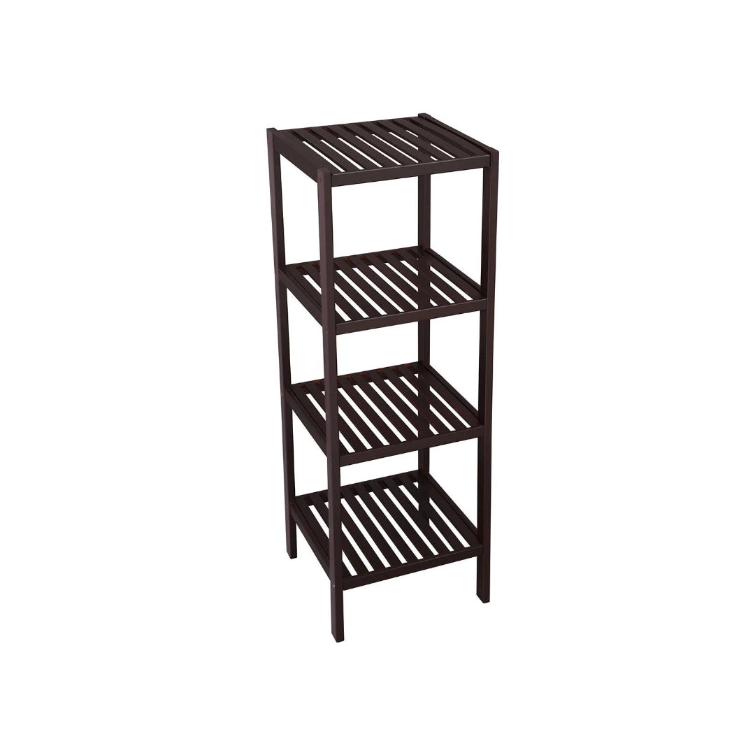 Bathroom Shelf 4-Tier Bamboo Storage Rack 38.6in High