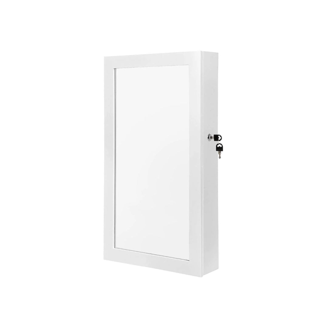 Lockable Mirror Jewelry Cabinet Wall Mounted Organizer