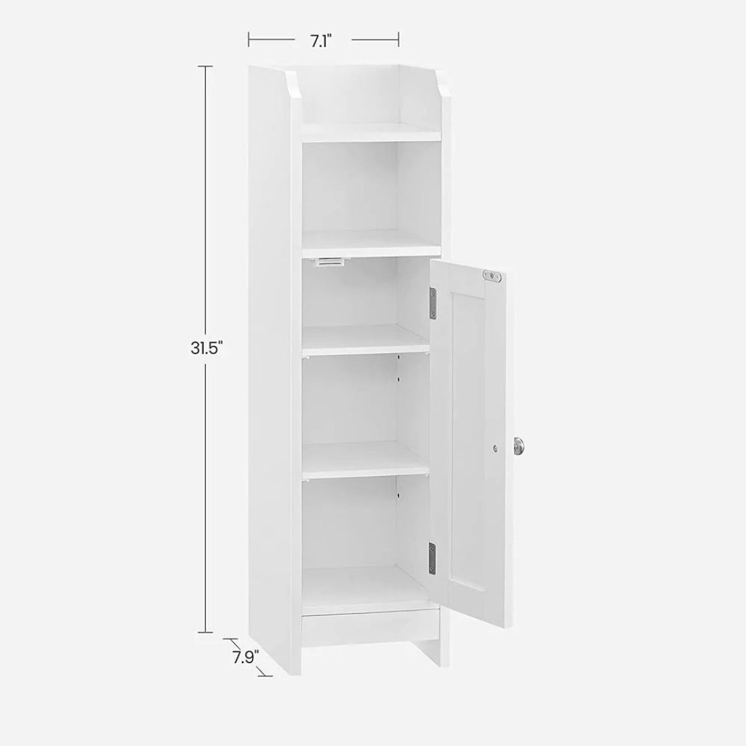 Corner Bathroom Storage Cabinet Slim Floor Cabinet 31.5in High