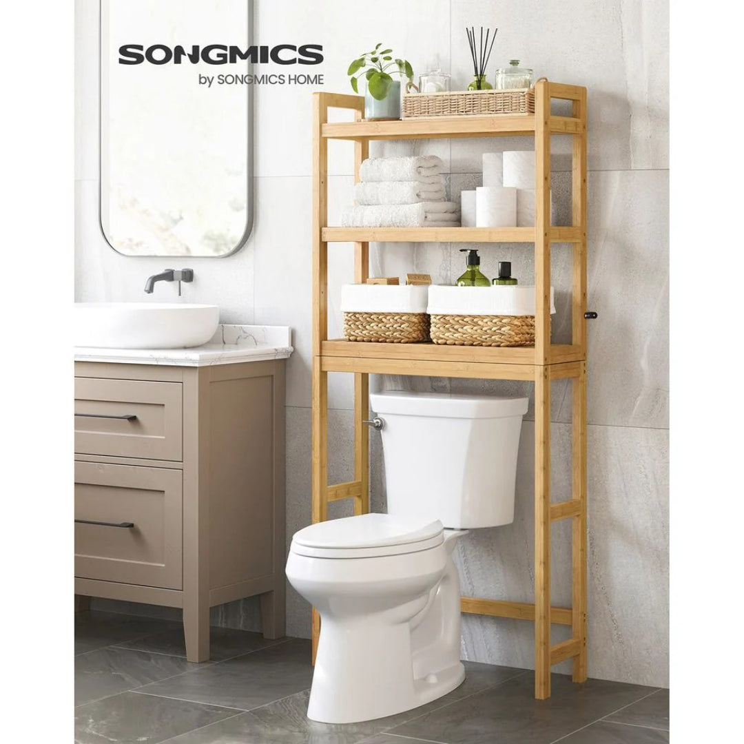 Bamboo Over Toilet Bathroom Organizer 3 Or 4 Tier Shelf