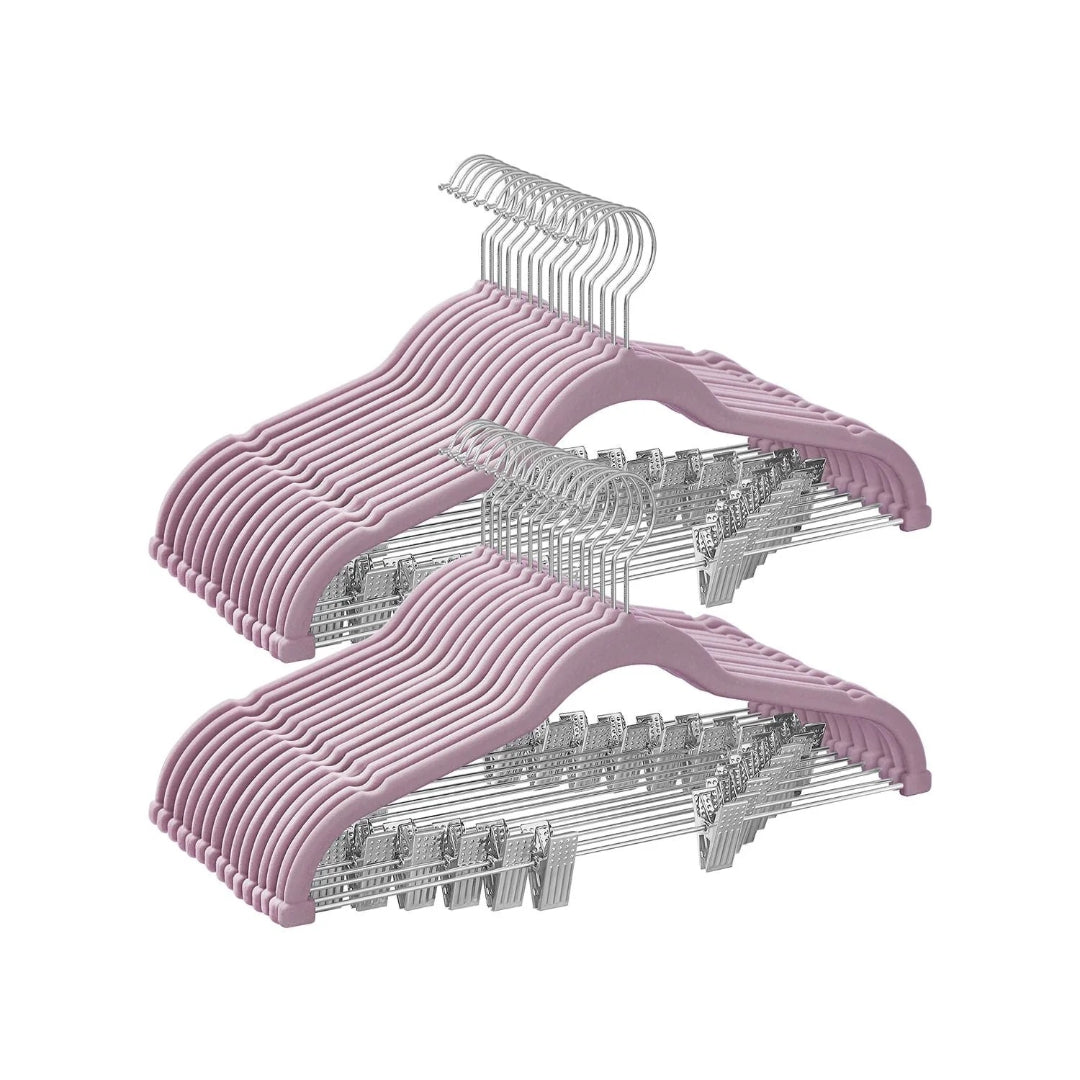 Velvet Pants Hangers With Adjustable Clips Set