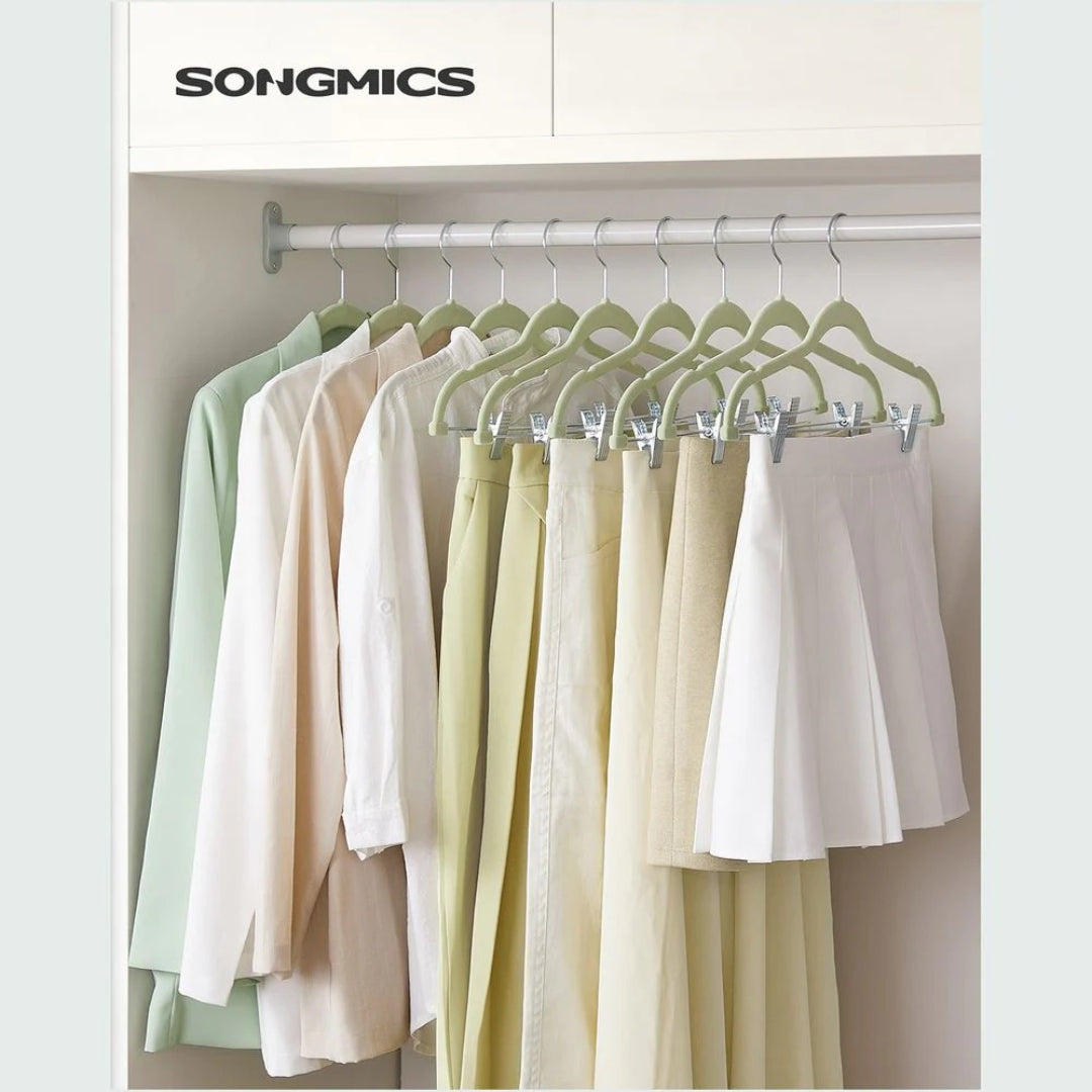 Velvet Pants Hangers With Adjustable Clips Set