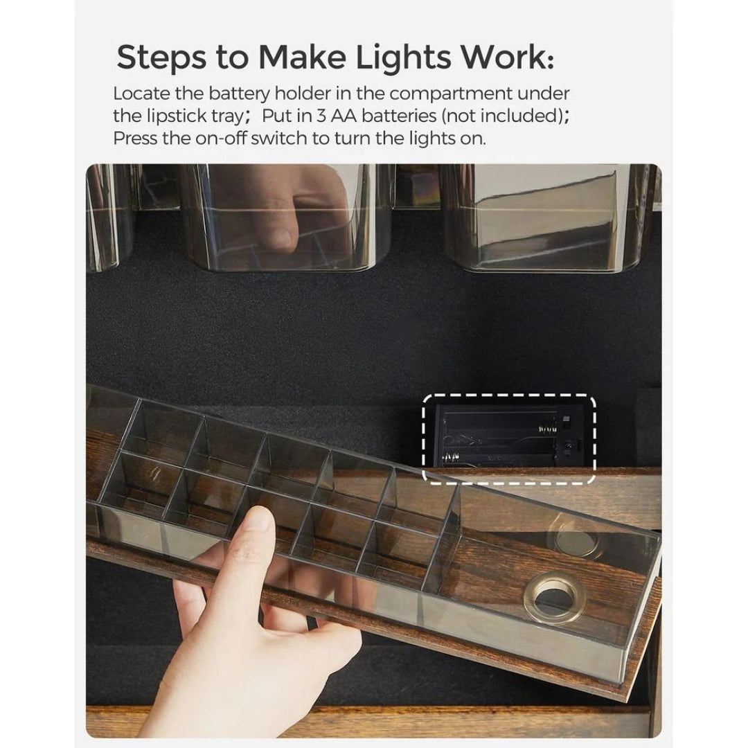 LED Mirror Jewelry Cabinet Armoire Wall Or Door Mounted