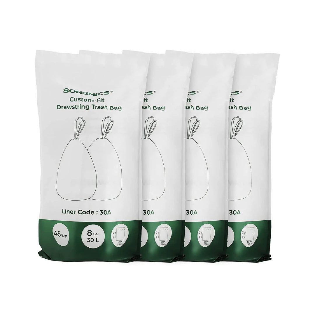 Drawstring Trash Bags, Heavy Duty Leak-Resistant Garbage Bags