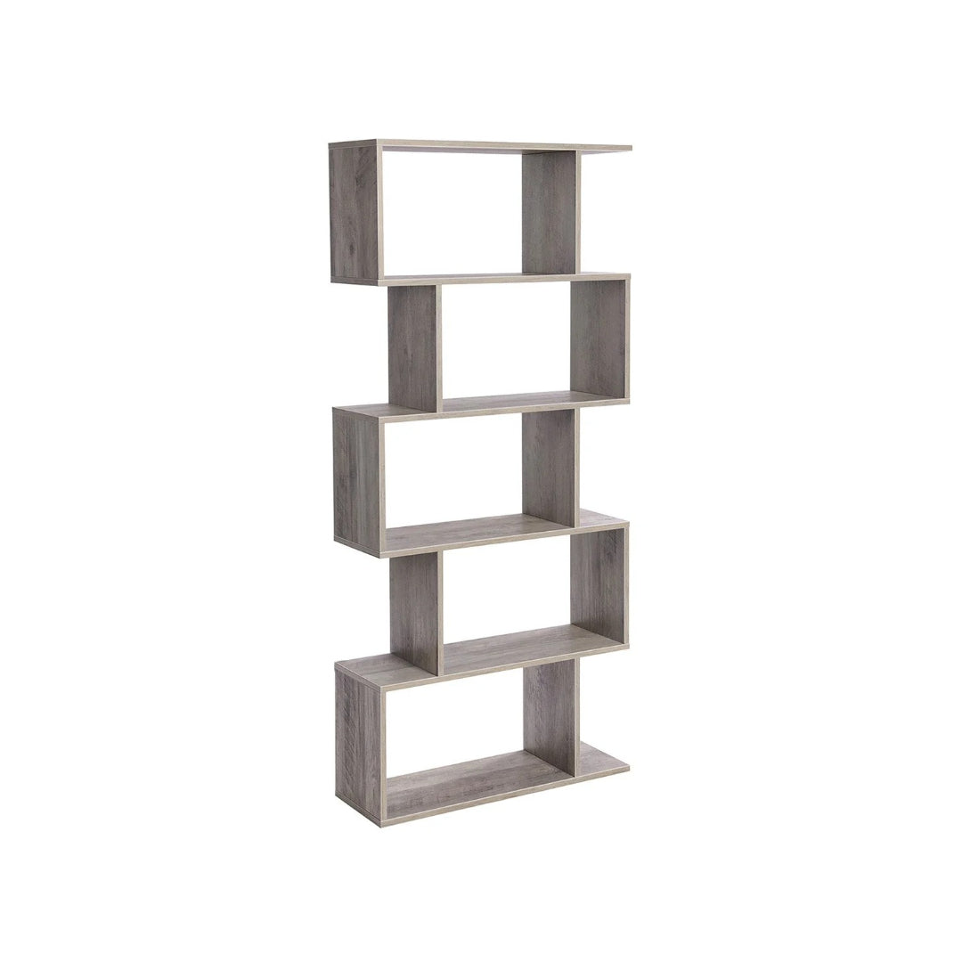 5 Tier Wooden Bookcase Storage Shelf Freestanding