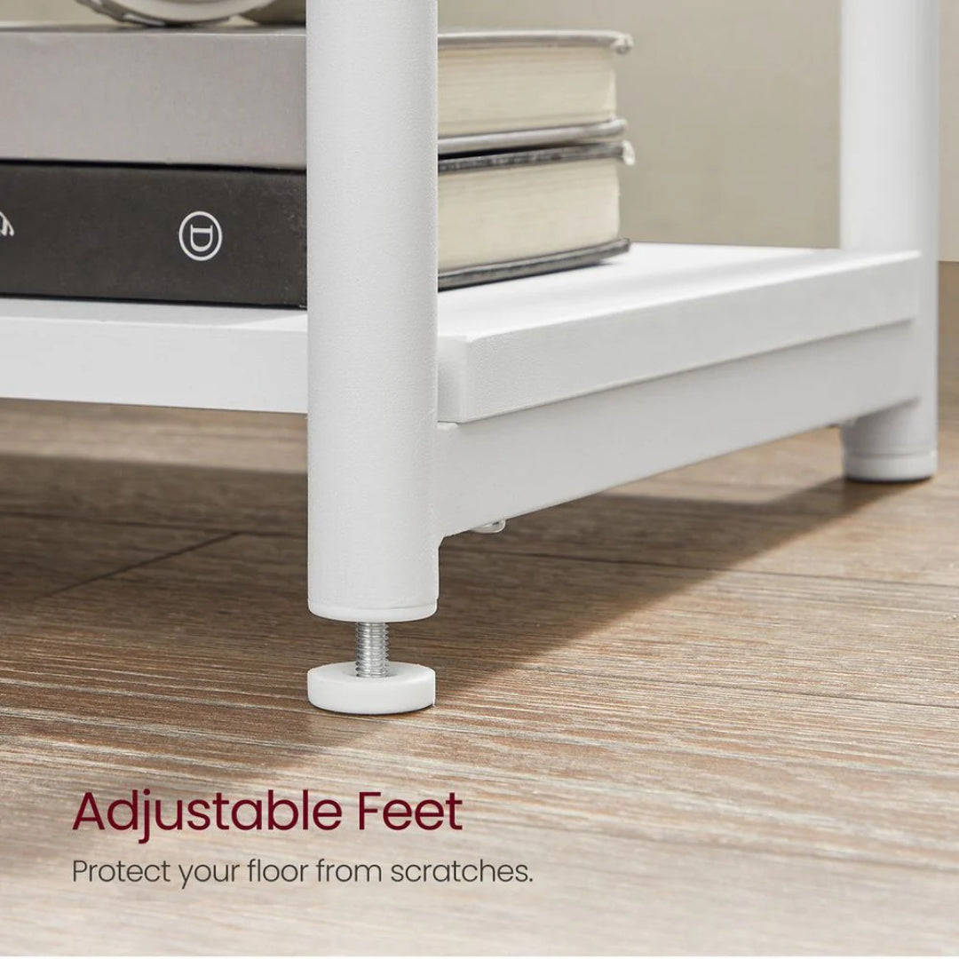 Small 3-Tier End Table with Open Storage, Industrial Side Table