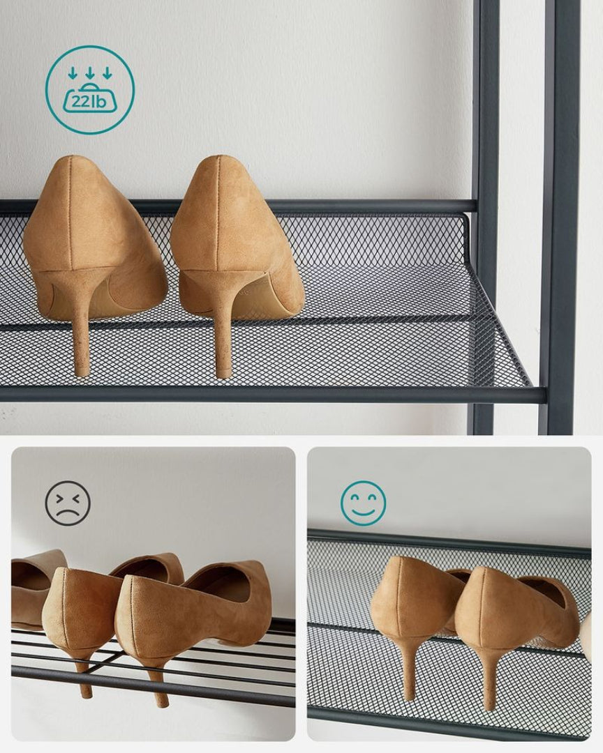 12 Tier Shoe Rack With Metal Shelves, Extra Large Storage Organizer