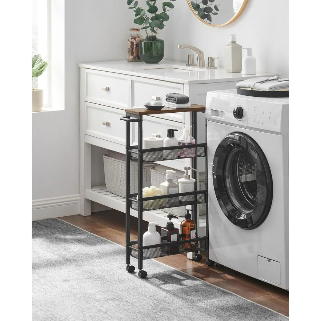 Slim Rolling Storage Cart 4 Or 5 Tier Narrow Utility