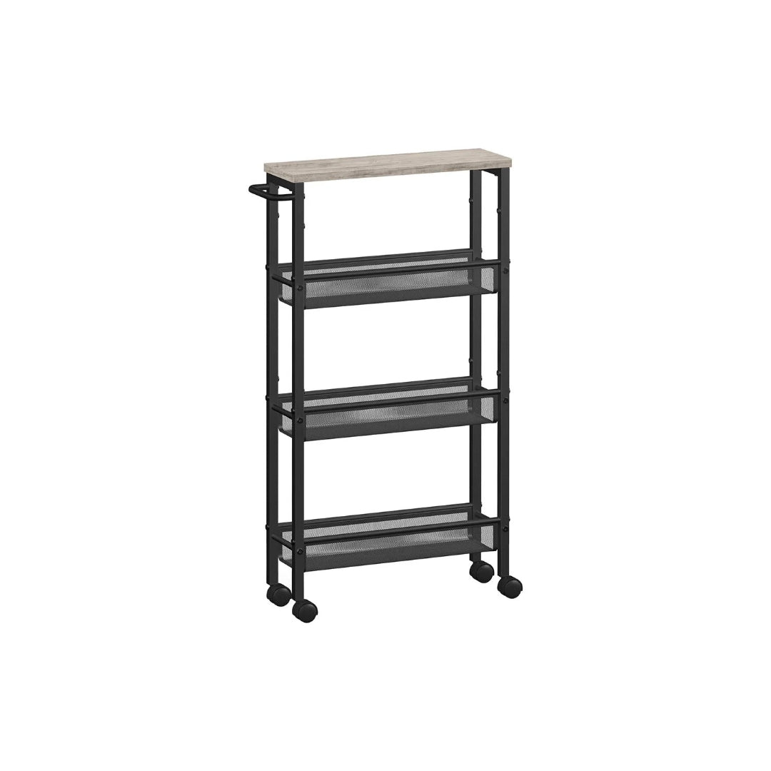 Slim Rolling Storage Cart 4 Or 5 Tier Narrow Utility