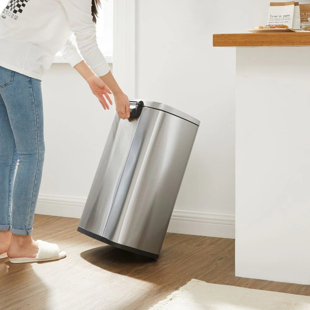 13-Gallon Stainless Steel Step Trash Can with Soft-Close Lid
