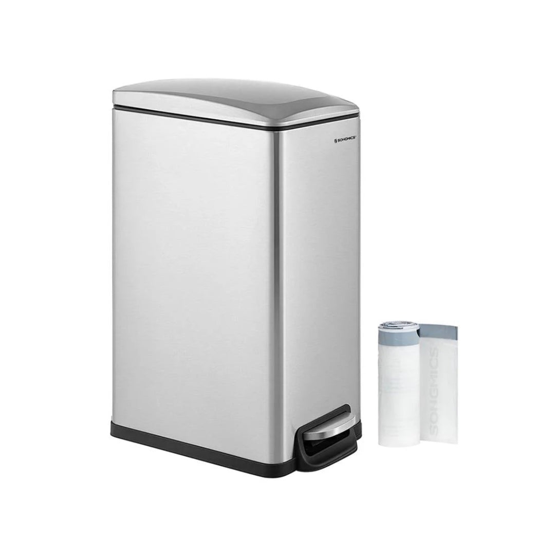 13-Gallon Slim Kitchen Trash Can with Soft-Close Lid and Inner Bucket